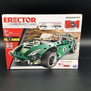 **NEW Erector by Meccano 5-in-1 Roadster Car Building Kit –STEM Construction Set